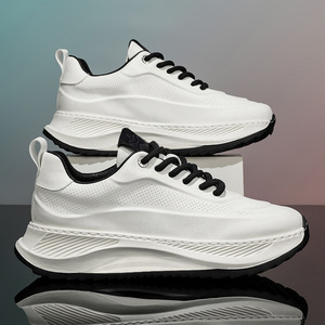 Men's Autumn <b>Lace</b>-up Breathable Mesh Sneakers Casual Height-Increasing <b>White</b> Dad Shoes YZ H35 - Product Image 2