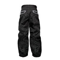 Jeans vintage Y2K Hip Hop Baroque avec broderie de crâne, denim noir ample et droit, 100% coton, haute qualité, pour hommes et femmes