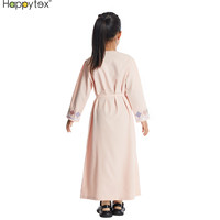 Vente en gros Vêtements islamiques arabes pour enfants Robes musulmanes douces pour enfants, col en V, longueur totale, tenue pour filles, moyen-orient, Dubaï, Turquie