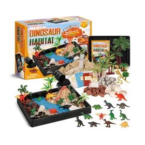 Caja de color de tallo educativo, muestra gratis, artesanal, juguete artesanal, bricolaje, dinosaurio, habitat, haz tu propio dinosaurio, juguete