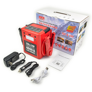 Démarreur de secours 56000mAh 12V 24V 4000A de crête pour camions lourds, bus, tracteurs, avec batterie externe USB, lumière LED et <span class=keywords><strong>chargeur</strong></span> de voiture - Product Image 1