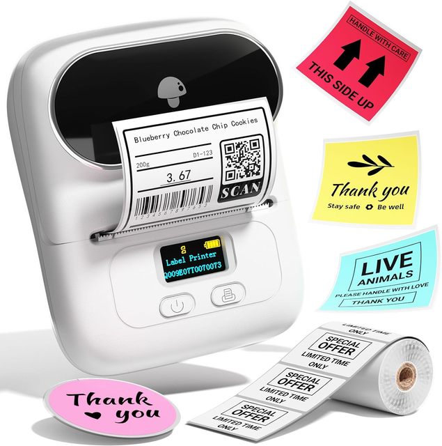 Thermal Printer Phomemo M110 Portable Adhesive Label Price Tag Machine for Shipping Packages Compatible Mobile Phones