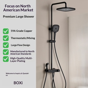 Cross-border Brass Chrome Exposed Four-function 10-inch Bathtub American Style Wall Mount Handheld <b>Shower</b> BXW-058 Exposed Design - Product Image 2