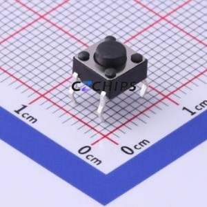 UK-B0202-G4.3-250 Tactile Switch Through hole-4P,6x6mm Switch Single Pole Single Throw Round Button 2.5N Through Hole - Product Image 1