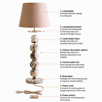 Lampe de table en lin marbré, lampe de chevet, lampe de sol, éclairage décoratif moderne pour chambre à coucher, salon
