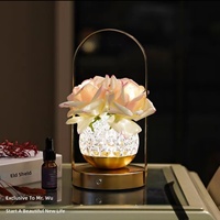Lampe de chevet rétro portable à LED 5V, diffuseur d'arômes de rose hydratant, veilleuse d'ambiance, cadeau créatif