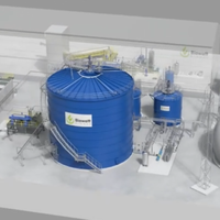Modulair anaerobe digestiesysteem met grote capaciteit voor de behandeling van landbouwafval en gecombineerde warmte-energieopwekking