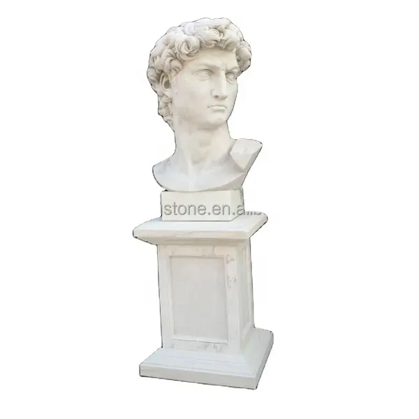 Quyang kustom patung payudara David terkenal marmer putih alami diukir kualitas tinggi