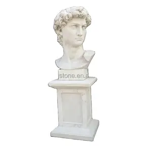 Tùy chỉnh chất lượng cao khắc đá cẩm thạch trắng tự nhiên nổi tiếng David bức tượng bán thân trong kho