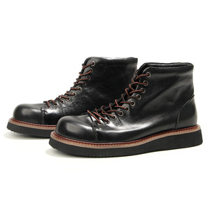 G5-2 Horsehide Combat Boots Ankle Round Toe <b>Low</b> <b>Heel</b> Genuine Leather Lining Abrasion Resistant Men's Casual Boots - Product Image 4