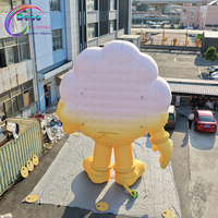 Mascotte géante gonflable personnalisée en forme de nuage de dessin animé avec lunettes de soleil, modèle de personnage gonflable sur le thème météo pour défilé extérieur