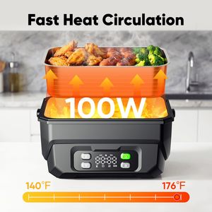 Bencircle E07 1.5L Cordless Lunch Box Electric Warmer Portable Food Container with Stainless Steel Inner, Fork & Spoon, Travel L - Product Image 2