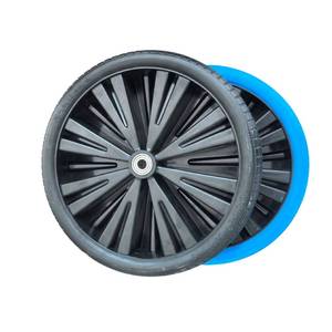 Langlebige Pneumatische Vollgummireifen Polyurethan-Schaum Kunststoff-Rad Lenkrollen Hohe Haltbarkeit Zubehör 15mm Loch - Product Image 2