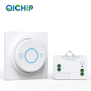 Qichip 1 2 3 Gang Circle Kinetic Wireless Switch No Need Battery RF433MHz Waterproof Smart Wall Switch