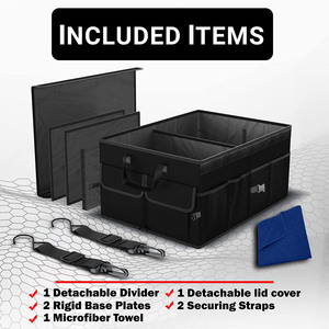 Organizador de maletero de SUV de varios compartimentos, almacenamiento de coche, almacenamiento plegable con <span class=keywords><strong>EVA</strong></span> y poliéster para organizar su maletero - Product Image 4