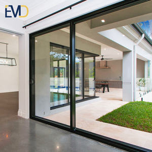 Modern Style Villa Design Lowe Glass <b>Sliding</b> Patio <b>Door</b> Soundproof Aluminium Profile <b>Door</b> - Product Image 1