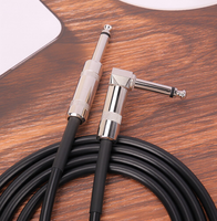 Câble audio personnalisé en gros, 6,35 mm (1/4 pouce), mono, 2 conducteurs, gaine PVC, pour guitare électrique, basse, haut-parleur, angle 90 degrés, longueur 2 m
