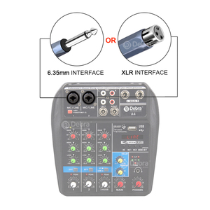 Console de Mixagem Profissional Mini DJ Debra <span class=keywords><strong>Audio</strong></span> <span class=keywords><strong>A4</strong></span> Portátil com <span class=keywords><strong>Interface</strong></span> de Cartão de Som USB e Método de Instalação Externa - Product Image 3