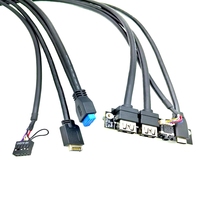 Cable de Panel Frontal Interno para Computadora, Tipo-C USB 3.1, Conector de Audio, Material PVC, Cobre Estañado, 60cm, Carga Rápida 3A, en Stock