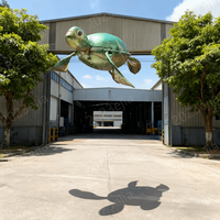 Tortuga Voladora Inflable Controlada con Helio para la Divulgación Científica Infantil del Museo Marítimo