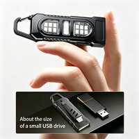 Mini lampe torche LED rechargeable par USB, portable, avec clip mousqueton, lampe de travail pour le camping et les situations d'urgence