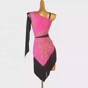Vestido de Baile Latino para Mujer, de Seda/Algodón con Diamantes Austriacos, Nuevo Vestido Profesional de Alta Gama para Competencia de <span class=keywords><strong>Rumba</strong></span> - Product Image 2