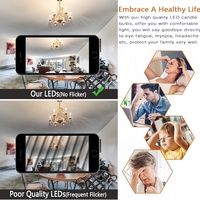 Bombilla LED Candelabro LEDORA C35 E12, No Regulable, 2W/4W/6W, Filamento Flexible de 360 Grados, Cristal, Alimentación CC, Energy Star