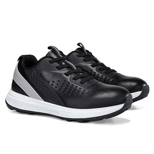 Men Golf Shoes Black Rubber Outsole Flat Heel Sports Casual Wearable For Outdoor Activities Standard Thickness - Product Image 4