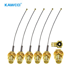 Kabel Jumper Koaksial RF Berpelindung Ganda Custom RG1.13 RP- Female U.FL/IPX Male (0.81mm PTFE) untuk Router WiFi GPS - Product Image 1