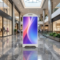 Letrero LED P2.5 Portátil para Interiores, a Todo Color, de Alto Brillo, con Ruedas, Pantalla Digital Independiente para Publicidad en Comercios