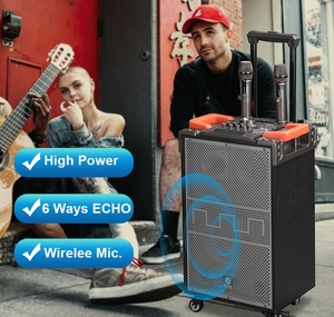 Machine de karaoké en bois JSL 10 "haut-parleurs alimentés par <span class=keywords><strong>DJ</strong></span> haut-parleur audio professionnel avec chariot modèle n °: F7 - Product Image 4