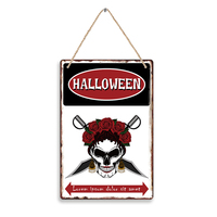 Populaire vintage Halloween pirate squelette conception en bois artisanat tenture murale en bois signe décor