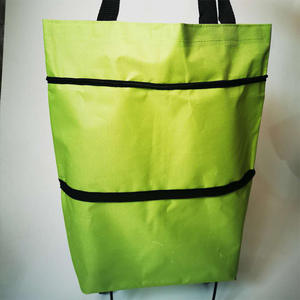 Sac de courses pliable à roulettes, taille moyenne, en tissu Oxford, sac d'épicerie portable pour supermarché et pique-nique - Product Image 4