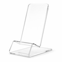 Support de téléphone moderne en acrylique avec affichage transparent et surface polie pour bureau et décoration intérieure