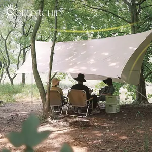 Passen Sie Logo im Freien wasserdichten Schutz Camping Plane Baldachin tragbare Plane Shelter Zelt