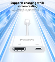 Adaptateur audio et vidéo USB-C Yesido 1080P HD 60Hz à taux de rafraîchissement élevé et compatibilité étendue HM19
