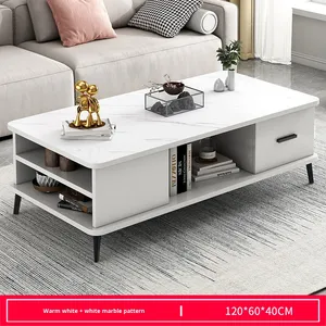 Meja kopi apartemen Nordik Super hemat biaya dengan fungsi penyimpanan, meja kopi Multifungsi ruang tamu - Product Image 6