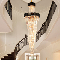 Lustre LED de luxe sur mesure de style européen pour hall d'hôtel, villa, club, escaliers, mode de commande à distance