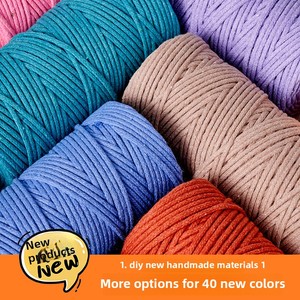 Chất Lượng Cao Handmade Nhuộm Bện Bông Sợi Dây Thừng 3Mm Core-Spun Slub Sợi Bán Buôn Đầy Màu Sắc Bền Bông Chủ Đề - Product Image 2