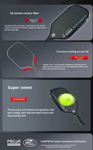 Raquette de pickleball en fibre de verre, structure en nid d'abeille, absorption des chocs et résistance à l'usure. Léger et portable, idéal pour - Product Image 5