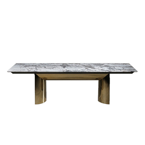 Italian Style Light Luxury Dining Table and Chair Combination Post-modern Villa Marble Dining Table and Chair High-end <strong>Furniture</strong> - Product Image 1