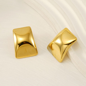 Zogxin Geometric Square Stud Earrings 18K Gold Plated Stainless Steel Fashion Jewelry For Women - Product Image 3