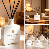 Diffuseur à bâtonnets 200 ml et ensemble cadeau diffuseur à bâtonnets, diffuseur d'arômes de luxe personnalisé, parfum d'ambiance pour la maison
