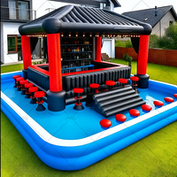 Tente de bar gonflable d'extérieur en PVC imperméable, protection UV, ignifuge, design flottant, pour 5 à 10 adultes, idéale pour les fêtes en extérieur