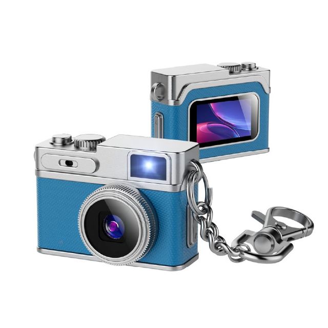 Portable 1080P Mini Digital Video Camera Retro Outdoor Key Chain Lanyard Wearable 0.96 Inch Pocket Camcorder MicroSD 32GB