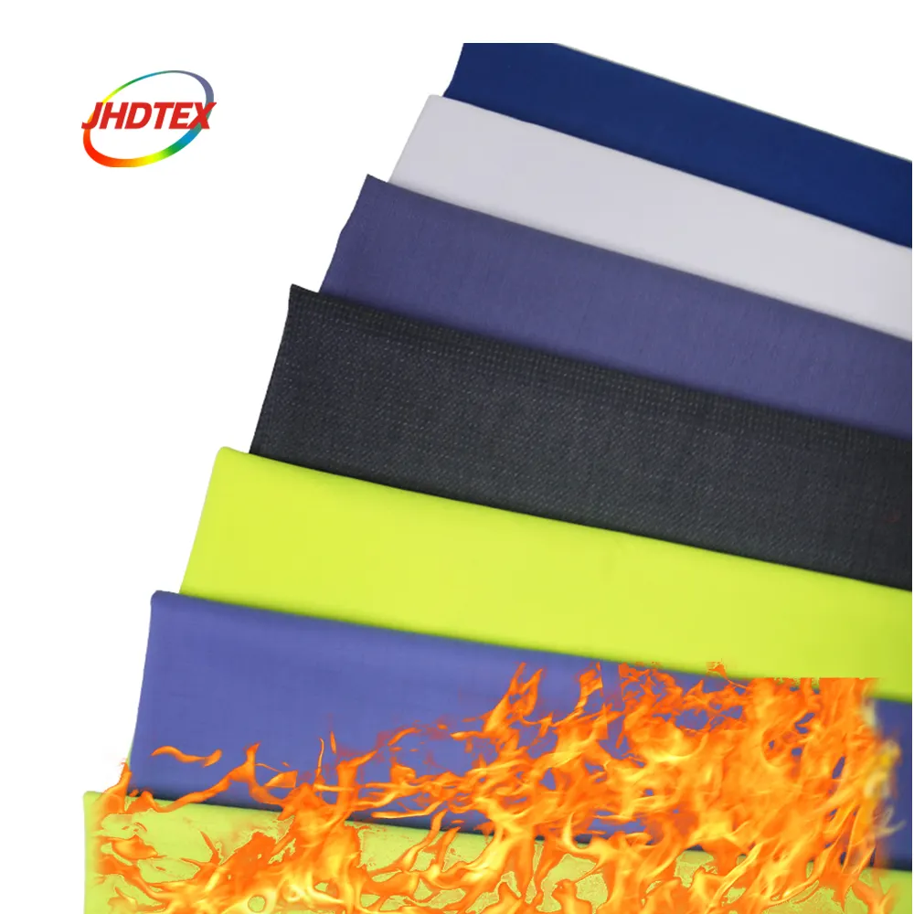 JHDTEX OEKOTEX estándar 100 tela de sarga tejida ignífuga FR Nomex tela de algodón resistente al fuego para tela