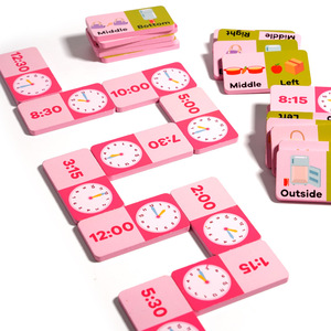 Niños contando juguetes Homeschool suministros 1st 2nd Matemáticas Aprendizaje Dominó Tiempo Adición Juego de dominó - Product Image 3