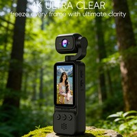 Caméra d'action portable 4K Ultra HD avec Wi-Fi, vision nocturne, objectif rotatif à 180 degrés, anti-tremblement, caméscope Vlog pour la randonnée et les voyages