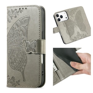 Funda Tipo Cartera para iPhone 18 17 Pro Max, con Tapa Abatible, Ranuras para Tarjetas, Diseño de Mariposa en Relieve, Cuero PU - Product Image 5