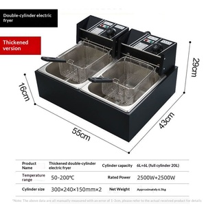 業務用卓上二槽式ステンレス製七面鳥・鶏肉・フライドポテト用電気フライヤー、家庭用フリットリッツェ - Product Image 6